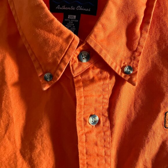 Port Authority Hooters Orange Short Sleeve Button-Up Shirt Men’s Size 3XL. - Picture 7 of 14